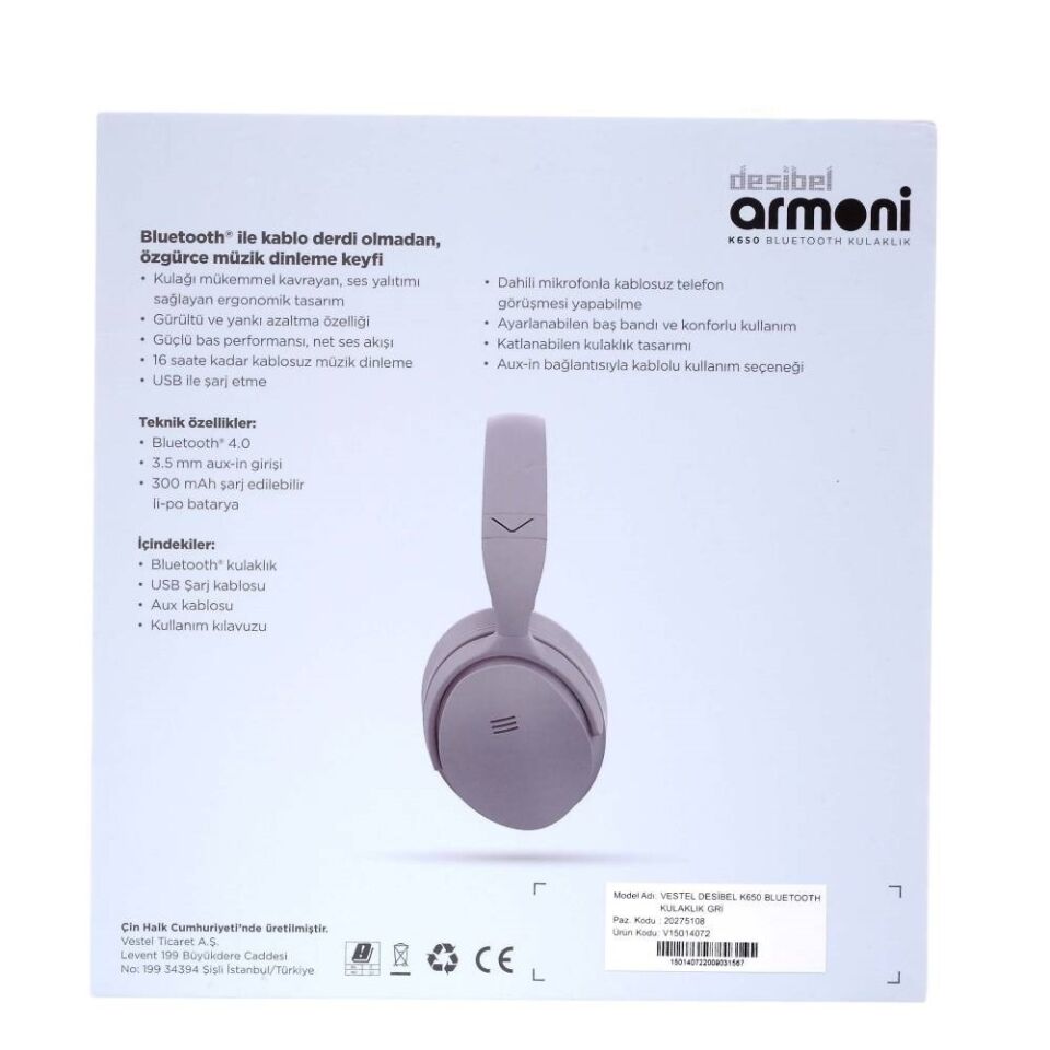 VESTEL DESİBEL K650 BLUETOOTH GRİ